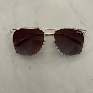 QUAY Bodega Bay Polarized Sunglasses (Gold/Brown)